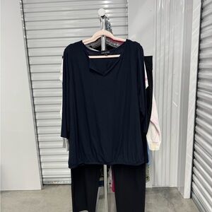 Lane Bryant | Cinched Waist 3/4 Sleeve Top in Navy Blue | size 18